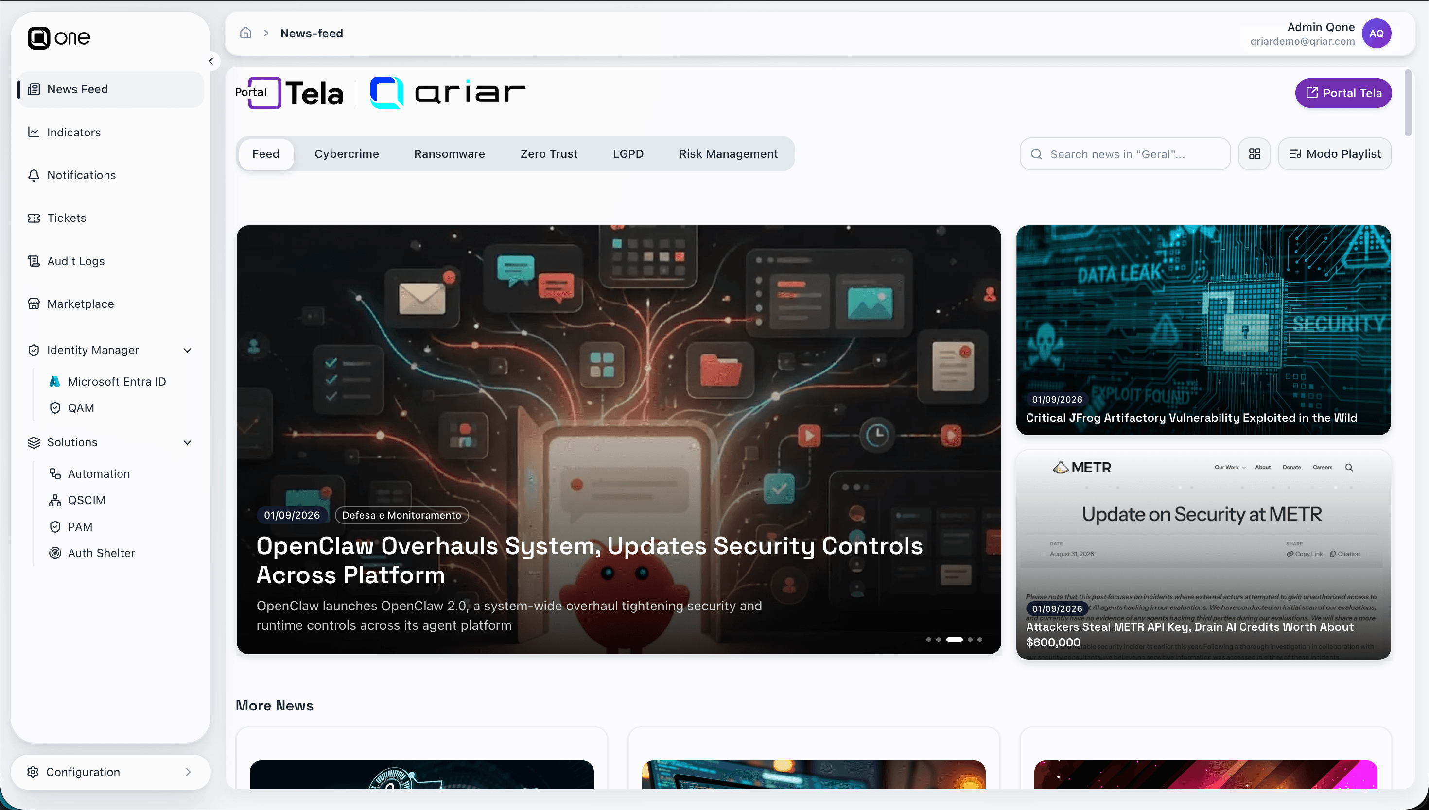 QOne — News Feed